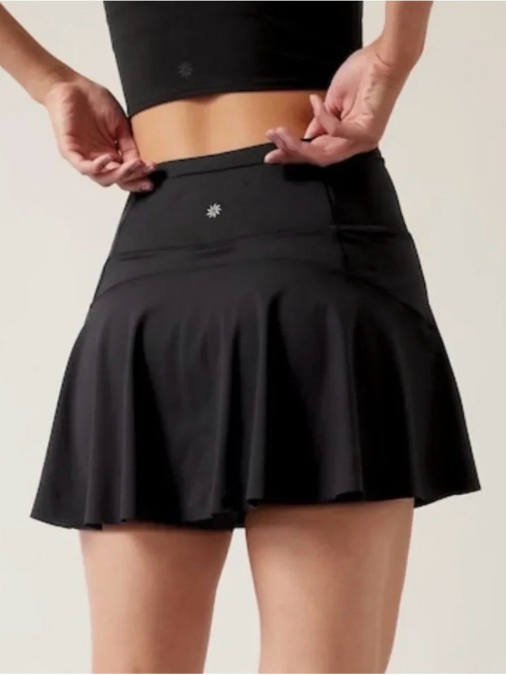 Athleta Ace Tennis Skort 13.5" Black Mini Skirt Shorts